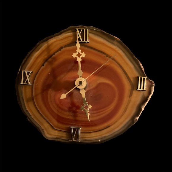 Glazed, Cypress Wood, Raw-edged Clock - Picture 4 of 8